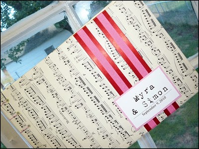 Wedding Prelude Songs on Sheet Music Guest Book With A Coptic Stitch Binding From Elegantly
